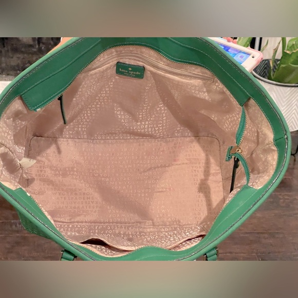 KATE SPADE Newbury Lane Caining Romy Green Perforated Leather Shoulder Satchel - Picture 9 of 17